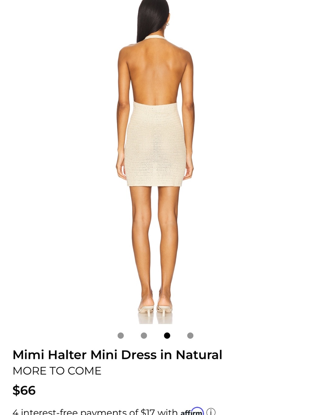Mimi Halter Mini Dress Coverup in Natural
